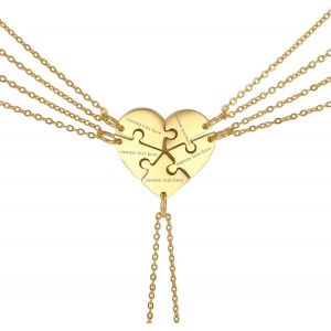 Kal-Collier D'amitié Pendentif Personnalisable 2/3/4/5/6 Pcs Bijoux C?ur Puzzle Pour Homme Et Femme - Cartes De Voeux Gratuites Et Coffret Cadeau - Neuf