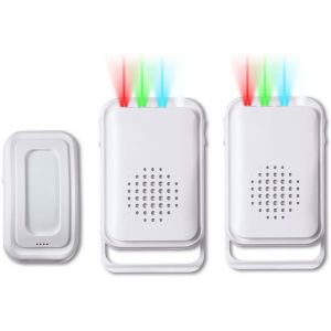 Carillon de porte, sonnette de porte sans fil pour les entreprises lors de l'entrée, carillon de porte avec 300 m pour entreprise/maison/bureau/magasin, capteur de porte d'alarme pour les tout-petits - Neuf