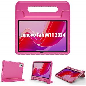 Coque Antichoc Enfant Pour Lenovo Tab M11 2024 11"" Pouces Tb330fu/Tb330xu,&Eacute;tui Housse Ultra L&eacute;ger R&eacute;sistant Aux Chocs Robuste Enfant Avec Poign&eacute;e Adaptable Pour Lenovo Tab M11 -Magenta - Neuf