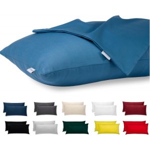 Cauc-Housse Coussin 30x50 Coton Satin Premium Lot De 2 Taie D'oreiller Pour Coussins Canap&eacute;/Lit Tissu Super Doux Resistant Et Lavable Hypoallerg&eacute;nique Anti-Acariens Avec Fermeture &Eacute;clair Invisible - Neuf