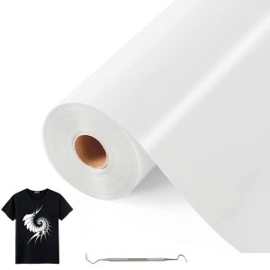 Nouvelhorizonstore-Rouleau Vinyle Thermocollant Blanc Pour Tissus 30,5 Cm X 10 M Avec Outil D&iquest;&iquest;Sherber, Flex Thermocollant Pour Tissus, Cricut Et D&iquest;&iquest;Coupe Silhouette (Blanc) - Neuf