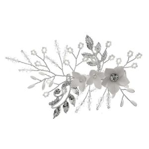 Peignes &iquest;&iquest; Cheveux De Mari&iquest;&iquest;E, Ornement De T&iquest;&ordm;te En Perles Et Fleurs, Accessoires De Cheveux En Cristal Et Feuilles Pour Femmes Et Filles (Argent&iquest;&iquest;) - Neuf