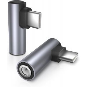 Usb C To 3.5mm Audio Adapter,Type Usb C To Headphone Jack Adapter,Compatible With Galaxy S23 S23+ S23 Ultra,S22 S21 S20,Ipad Pro,Macbook,Iphone 15-Grey - Neuf