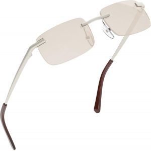 Kathlelxh-Petites Lunettes De Soleil Rectangulaires Minces Des Années 90 Populaires Des Années 90, Lunettes Transparentes Sans Monture[H589] - Neuf
