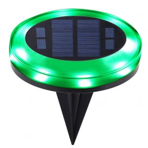 Hjlian Spot Solaire 12 Led Etanche Encastrable Dans Le Sol, Eclairage D'exterieur, Luminaire Decoratif Pour Jardin Et Pelouse, Vert - Neuf