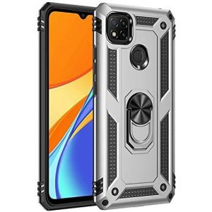 Kal-Coque Pour Xiaomi Redmi 9c + 9d Verre Trempé, Silicone Souple Et Pc Dur Coque [Slim Armor] Protection Résistante, Anti-Choc, Anti-Rayure, Etui Housse Avec Support Kickstand - Neuf