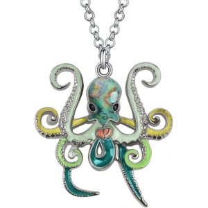 Kal-Collier Pieuvre Tentacule Pendentif Animaux Marins Pour Femme Fille Charms Bijoux Océan Cadeaux - Neuf