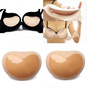 1 Paire De Poitrine Push Up Pad Soutien-Gorge Éponge Plus Épaisse Soutien-Gorge Collant Lifting De La Poitrine Rehausseur De Maillot De Bain Amovible En Silicone Soutien-Gorge Invisible - Neuf