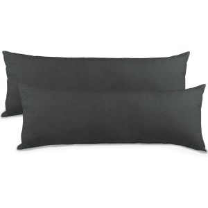 Cauc-Classic Line Housse De Coussin Lot De 2 Fermeture &Eacute;clair Coton 40 X 120 Cm Anthracite - Neuf