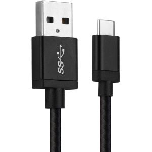 C&acirc;ble USB C Type C vers USB A 3.1 Gen 1 pour Tablette Samsung Galaxy Tab S3 S4 S5e S6/TabPro S/Galaxy Book A 10.5 10.6/Galaxy Book 12.6 charge et transfert donn&eacute;es data 3A Nylon noir - Neuf