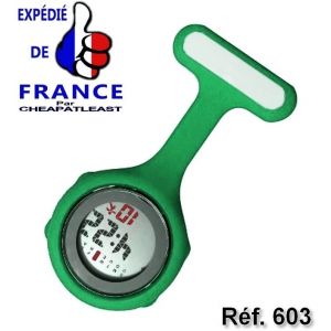 Montre D'infirmi&egrave;re Digital Multifonction: Alarme Chronom&egrave;tre Date Snooze Affichage Lcd Broche Silicone Vert Poche Fourniture Hopital Personnel Hospitalier Sage-Femme Aide Soignante M&eacute;decin P&eacute;diatre - Neuf