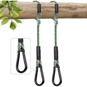 Ulteronixshop-Lot De 2 Crochets De Fixation Pour Balan&ccedil;oire, Hamac, Corde De 1,8 M Avec Mousqueton, 450 Kg Pour Arbre, Poutre De Balan&ccedil;oire, Int&eacute;rieur Et Ext&eacute;rieur, Yoga - Neuf
