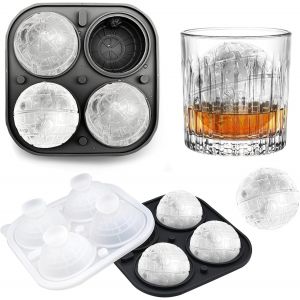 Kalanka-Moule &Agrave; Gla&ccedil;ons Rond Avec Entonnoir,4.3x 6.5cm Grande Bac A Glacon Boule De Glace,Boules De Glace Sphere En Silicone Avec Couvercle, Moule &Agrave; Gla&ccedil;ons Boule, Pour Glace, Whisky, Cocktail, Jus ( - Neuf