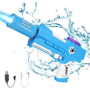 Pistolet À Eau Électrique Pour Enfants, Pistolet A Eau Electrique Puissant Avec Lumière,Facile À Remplir,Portée De 9m,Parfait Pour Plage,Piscine & Batailles D'eau - Neuf