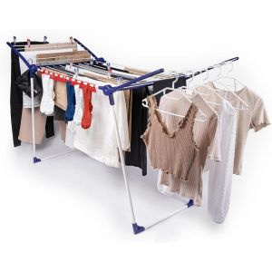 KGABERY-Séchoir À Linge Pegasus 200 Solid,Étendoir À Linge Pliable Pour Extérieur&Intérieur,Séchoir Sur Pied 20 M Avec Cintres Résistants Au Vent - Neuf