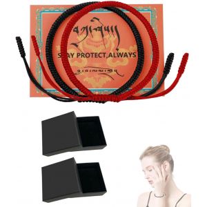 Trahoo-Bracelet Rouge, Bracelet En Tissu Kabbale, Protection B&eacute;b&eacute;, Hommes, Femmes, Porte-Bonheur Tib&eacute;tain Fait Main, Porte-Bonheur Bouddhiste, Tiss&eacute; - Neuf