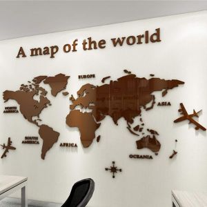 Carte du Monde 3D Stickers Muraux D&eacute;coration Murale Pour Maison Bureau &Eacute;tude Salon Canap&eacute; Fond Stickers Murau En Trois Dimensions D&eacute;coration.[X15] - Neuf