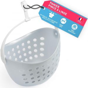 Panier Pince a Linge ExterieurPanier Epingle a Lingesans Pince a LingeFabriqué en France1 Panier Noir avec l'anse Blanc - Neuf