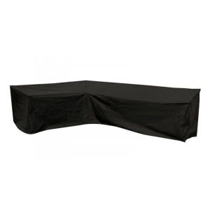 Housse De Canapé D'extérieur En L - Imperméable, Durable, Compatible Avec Les Meubles De Jardin Et De Terrasse, Noir/Argent - Neuf
