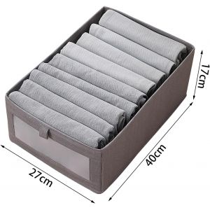 Organisateurs de tiroir,ensemble de s&eacute;parateurs de rangement,organiseurs pliables en tissu pour v&ecirc;tements,sous-v&ecirc;tements,chaussettes,organiseurs de v&ecirc;tements (gris,taille M,3 pi&egrave;ces - Neuf