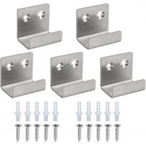 5 Pi&egrave;ces Crochets De Carreaux,Crochets En Acier Inoxydable Pour Le Montage Mural De Carreaux De C&eacute;ramique,Crochets Robustes Avec Vis Pour Bain Cuisine Garage Porte (Argent) - Neuf