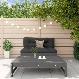 Prolenta Premium - Salon De Jardin 2 Pcs Avec Coussins Gris Bois Massif - Neuf