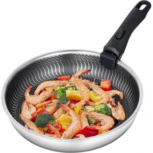 Subzonal-Poele &Agrave; Frire De 28 Cm, Po&ecirc;le &Agrave; Induction En Acier Inoxydable, Poign&eacute;e Amovible, Rev&ecirc;tement Antiadh&eacute;sif, Lavable Au Lave-Vaisselle, Convient &Agrave; Tous Les Types De Plaques De Cuisson - Neuf