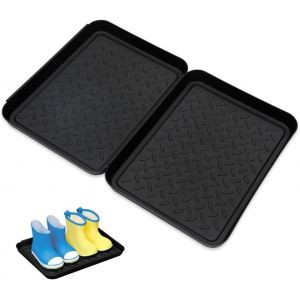KGABERY-2 Pièces Plateau A Chaussures 35x27.5x3 Cm,Tapis Plastique Chaussures,Bac D'Égouttement À Chaussures Exterieur,Plateau Égouttoir Pour Bottes,Shoe Drip Tray,Bac À Chaussures Entrée - Neuf