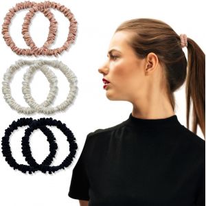 6 Pcs Chouchou Soie, Chouchou Cheveux, Chouchou Cheveux Soie, Chouchou En Soie, Chouchous En Satin De Soie De M&ucirc;rier Pour Femmes, &Eacute;lastiques Pour Femmes, Doux Pour Les Cheveux - Neuf
