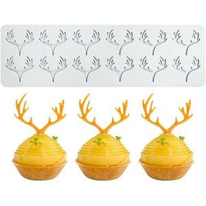 Kalanka-Tapis De Dentelle En Silicone, Moule D'impression De Processus De Sucre Comestible Cake Molecule Cooking Decor, 12 Trous Bois De Cerf-Kalanka - Neuf