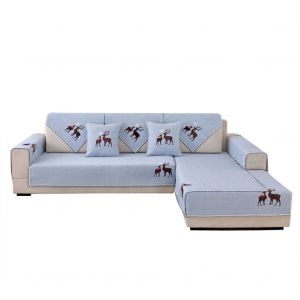 HJLIAN Housse de canape moderne en coton, motif dessin anime, bleu (70 x 70 cm) - Neuf