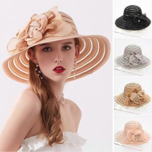 Chapeau De Soleil Fleur Large Bord D'été Pliable Chapeau Floral Pour La Fête - Neuf