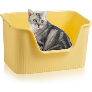 Litièrepour Chat Bord Haut 64x45x33cm,Grandelitière Pourchat Xxl Litière Pour Chatsans Couvercle Grande Litièrepourchat,Lapin,Chaton.[P55] - Neuf