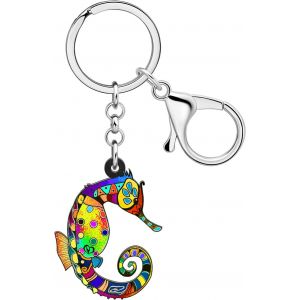 KAL-Acrylique M&eacute;duse Porte-Cl&eacute;s Requin Porte-Cl&eacute;s Anneau Pieuvre Crabe Tortue Charms Pour Femme Filles Portefeuille Accessoires Sac &Agrave; Main - Neuf