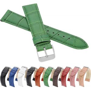 Tianyi-Marchel Croco Lm Bracelet De Montre En Cuir De Vachette Avec Motif Crocodile Noir, Marron, Blanc, Rouge, Bleu, Vert - Neuf