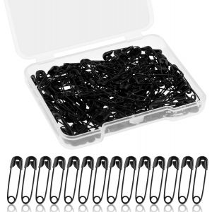 Assortiment De 150 Mini-&Eacute;pingles De S&ucirc;ret&eacute; Noires En M&eacute;tal De 19 Mm (0,75 Po) Avec Bo&icirc;te De Rangement Pour Crochet, &Eacute;tiquettes De V&ecirc;tements, Bricolage - Neuf
