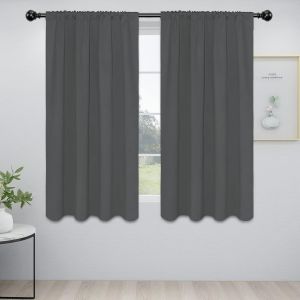 Kalanka-Rideaux Occultants Avec Passe-Tringle Pour Chambre &Agrave; Coucher Et Salon, Rideaux De Fen&ecirc;tre &Agrave; Isolation Thermique Et R&eacute;duction Du Bruit, 2 Panneaux (106,7 X 160 Cm, Gris) - Neuf