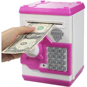 Tirelire Électronique Avec Distributeur Automatique (Rose), Mini Coffre-Fort Atm, Jouet D'épargne Pour Enfants, Cadeau D'anniversaire Pour Garçons Et Filles - Neuf
