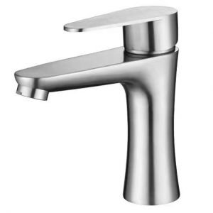 Poignée Simple Robinet De Salle De Bains, Nickel Brossé En Acier Inoxydable Évier De Salle De Bains Robinet Commercial, Robinets De Salle De Bains, 1 Trou De La Platine De Montage R - Neuf
