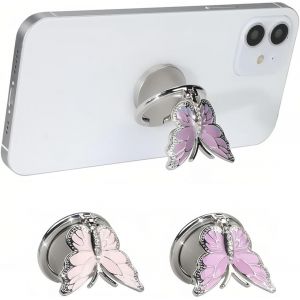 KAL-2 Pièces Anneau Telephone Portable, Anneaux De Support Pour Téléphone Portable Avec Motif Papillon Mignon En Métal Peint Rotation, 360°Anneau De Support - Neuf