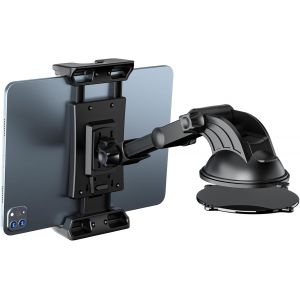 Support Tablette Voiture Tableau de Bord, Porte iPad Ventouse pour sur Pare-Brise Compatible avec 5"" - 13"" iPad Pro Mini Air iPhone Galaxy Tab S9 Kindle Switch avec Bras T&eacute;lescopique R&eacute;glable - Neuf