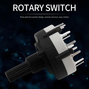 3P4T 3 p&ocirc;les 4 positions S&eacute;lecteur de bande unique commutateur rotatif avec bouton - Neuf