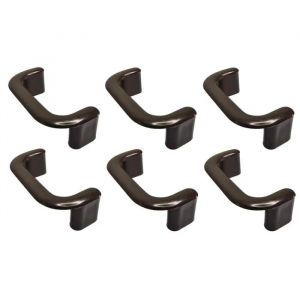 6x Poign&eacute;e de meuble entraxe 64mm plastique placard porte cuisine armoire tiroir, noir - Neuf