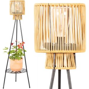 Lampe Solaire Led Ext&eacute;rieure Avec Support Pour Fleurs | Lanterne &Eacute;tanche En Rotin-Look | &Eacute;clairage Durable &Agrave; Trois Pieds Pour Jardin, Balcon, Terrasse - Neuf