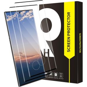 Lot De 2 Films De Protection D'&eacute;cran En Verre Blind&eacute; Pour Samsung Galaxy S22 Ultra 5g, Couverture Compl&egrave;te 3d, Transparent, Sans Bulles D'air, Anti-Traces De Doigts, Facile &Agrave; Appliquer - Neuf