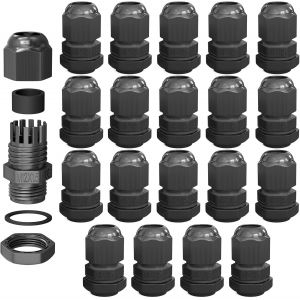 20¿ Presse-étoupe M12 pour câble de 3 à 6,5 mm de diamètre IP68-Étanche à la poussière et à l'eau-Avec joint en caoutchouc-Contre-écrou-Lamelles de serrage-Isolation-Entrée de - Neuf