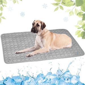 Tapis Rafraichissant Chien Portable, Tapis Rafraichissant Animaux De Compagnie Lavable, Tapis Rafraîchissant Chien, Gris,100x150cm - Neuf