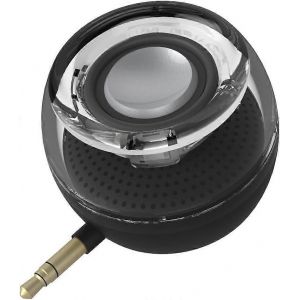 Haut-parleur USB,haut-parleurs d'entrée de ligne avec prise jack audio 3,5 mm et mini forme ronde compacte Basses claires puissantes avec batterie intégrée Port micro USB - Neuf