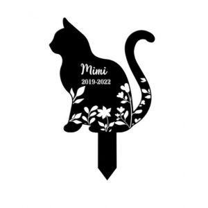 Silhouette De Chat En Métal, Décoration De Jardin, Cour Extérieure, Gris Foncé - Neuf