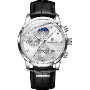 Montre Homme Chronographe Mouvement &Agrave; Quartz 30 Atm Etanche Bracelet En Cuir Grand Cadran Date Analogique Multifonctionnel Lumineuses Classique Sport Entreprises Meilleur Cadeau Pour Les Hommes - Neuf